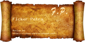 Ficker Petra névjegykártya