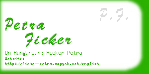 petra ficker business card